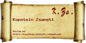 Kopstein Zsanett névjegykártya